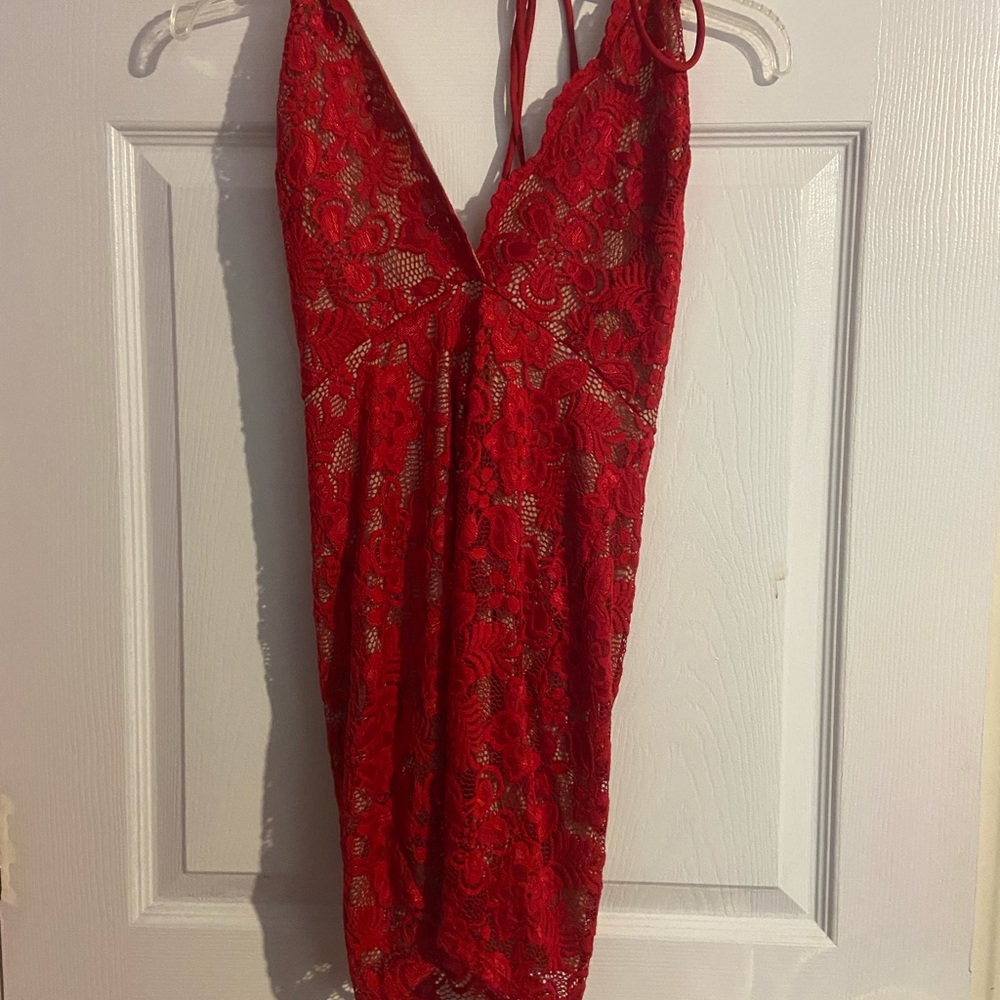 Red lace Lucy In the Sky Mini dress Size 2